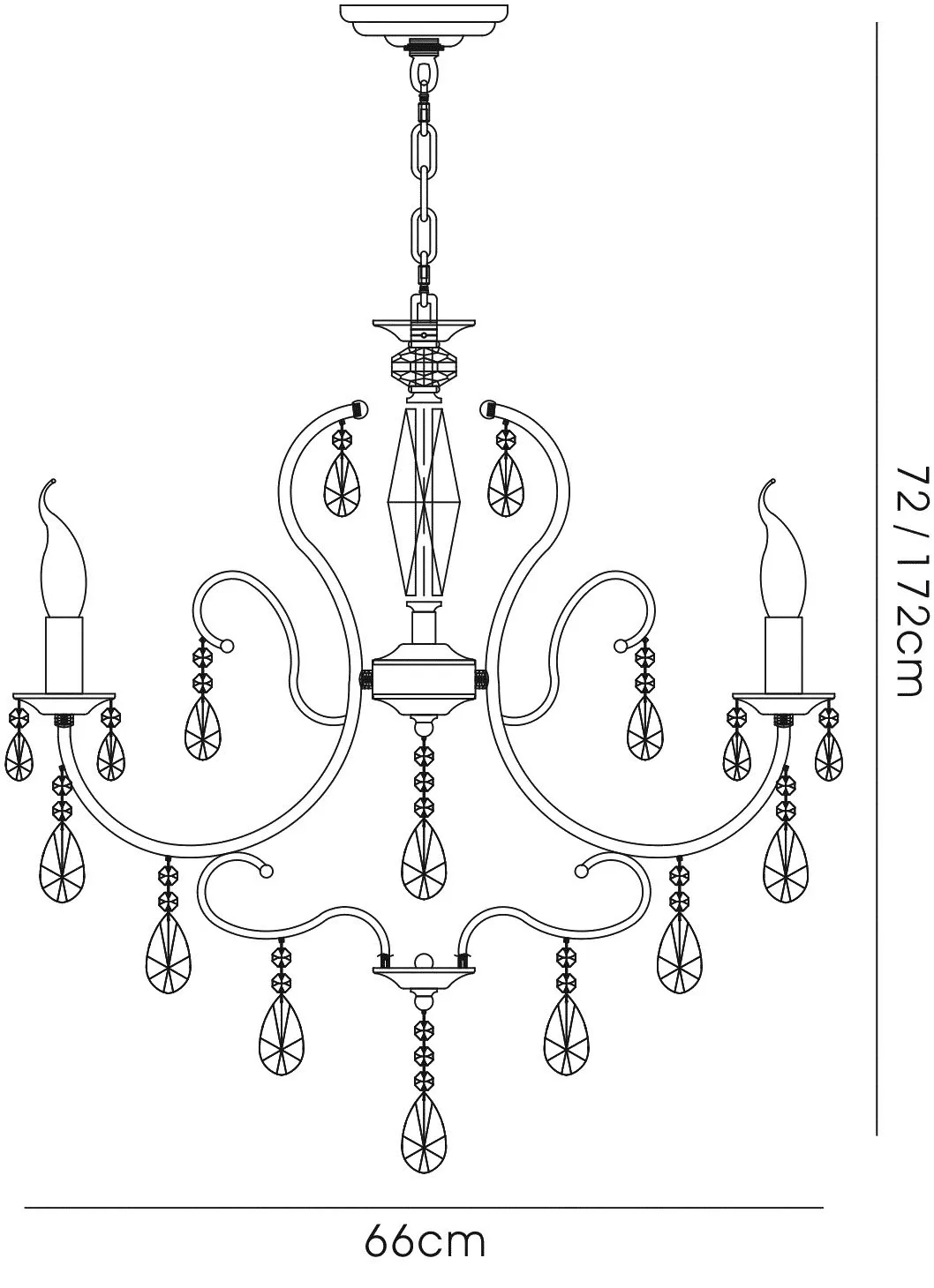 Luna Crystal Ceiling Lights Diyas Multi Arm Crystal Fittings